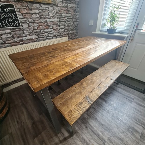 Rustic industrial table - table, and
